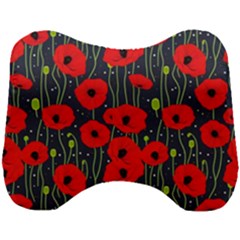 Background Poppies Flowers Seamless Ornamental Head Support Cushion by Ravend