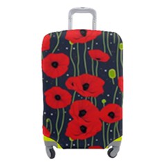 Background Poppies Flowers Seamless Ornamental Luggage Cover (small) by Ravend