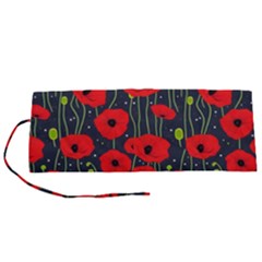 Background Poppies Flowers Seamless Ornamental Roll Up Canvas Pencil Holder (s) by Ravend