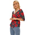 Background Poppies Flowers Seamless Ornamental Lightweight Drawstring Hooded Top View2