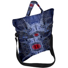 Art Robot Artificial Intelligence Technology Fold Over Handle Tote Bag by Ravend