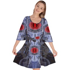 Art Robot Artificial Intelligence Technology Velour Kimono Dress by Ravend