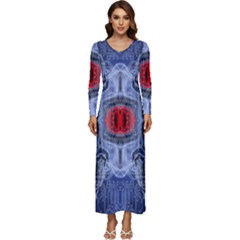 Art Robot Artificial Intelligence Technology Long Sleeve Velour Longline Maxi Dress by Ravend