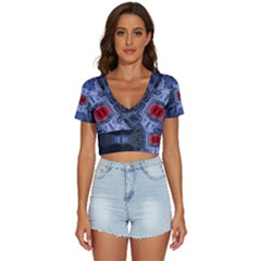 Art Robot Artificial Intelligence Technology V-neck Crop Top