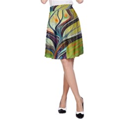 Tree Magical Colorful Abstract Metaphysical A-line Skirt by Ravend