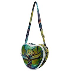 Tree Magical Colorful Abstract Metaphysical Heart Shoulder Bag by Ravend