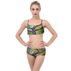 Tree Magical Colorful Abstract Metaphysical Layered Top Bikini Set by Ravend