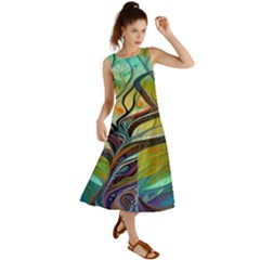 Tree Magical Colorful Abstract Metaphysical Summer Maxi Dress by Ravend