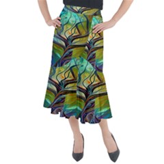 Tree Magical Colorful Abstract Metaphysical Midi Mermaid Skirt by Ravend