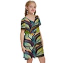 Tree Magical Colorful Abstract Metaphysical Kids  Short Sleeve Tiered Mini Dress View3