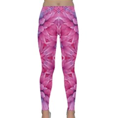 Art Rosette Pattern Background Floral Pattern Classic Yoga Leggings by Ravend