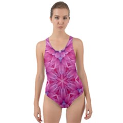 Art Rosette Pattern Background Floral Pattern Cut-out Back One Piece Swimsuit by Ravend