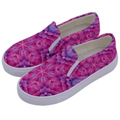 Art Rosette Pattern Background Floral Pattern Kids  Canvas Slip Ons by Ravend