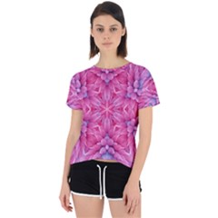 Art Rosette Pattern Background Floral Pattern Open Back Sport Tee by Ravend