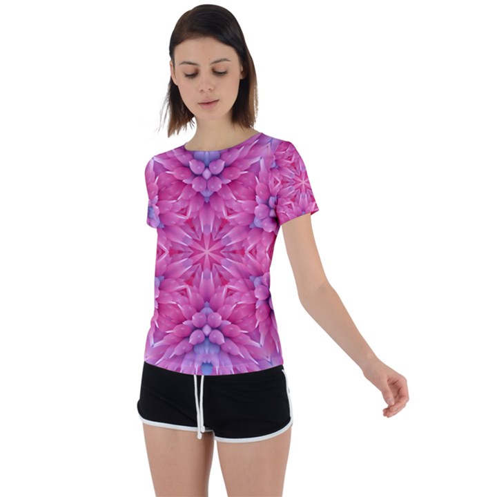 Art Rosette Pattern Background Floral Pattern Back Circle Cutout Sports Tee