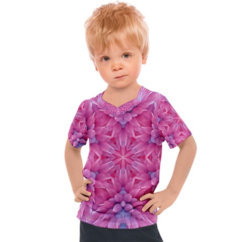 Art Rosette Pattern Background Floral Pattern Kids  Sports Tee by Ravend