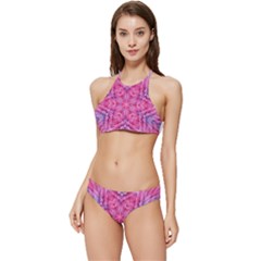 Art Rosette Pattern Background Floral Pattern Banded Triangle Bikini Set by Ravend