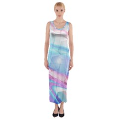 Polygons Bokeh Geometric Art Geometric Background Fitted Maxi Dress by Ravend