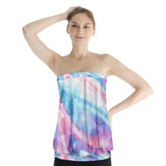 Polygons Bokeh Geometric Art Geometric Background Strapless Top by Ravend