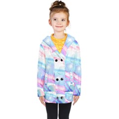 Polygons Bokeh Geometric Art Geometric Background Kids  Double Breasted Button Coat by Ravend