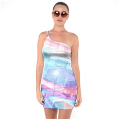 Polygons Bokeh Geometric Art Geometric Background One Soulder Bodycon Dress by Ravend