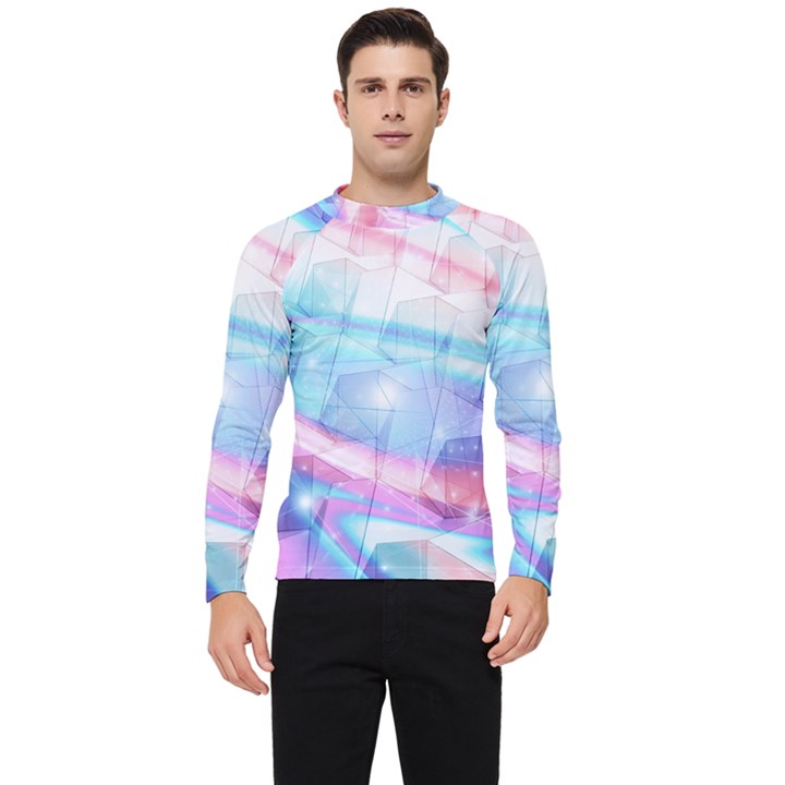 Polygons Bokeh Geometric Art Geometric Background Men s Long Sleeve Rash Guard