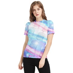 Polygons Bokeh Geometric Art Geometric Background Women s Short Sleeve Rash Guard