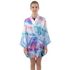 Polygons Bokeh Geometric Art Geometric Background Long Sleeve Satin Kimono by Ravend