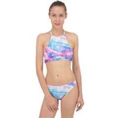 Polygons Bokeh Geometric Art Geometric Background Racer Front Bikini Set by Ravend