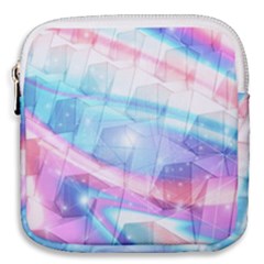 Polygons Bokeh Geometric Art Geometric Background Mini Square Pouch by Ravend