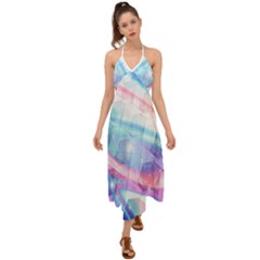 Polygons Bokeh Geometric Art Geometric Background Halter Tie Back Dress  by Ravend