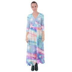 Polygons Bokeh Geometric Art Geometric Background Button Up Maxi Dress by Ravend