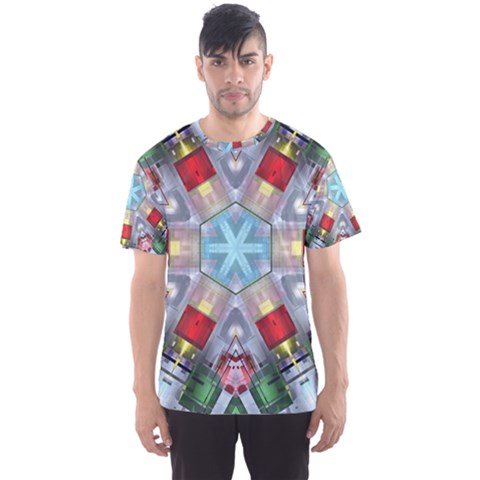 Geometric Symmetrical Symmetry Data Futuristic Men s Sport Mesh Tee by Ravend