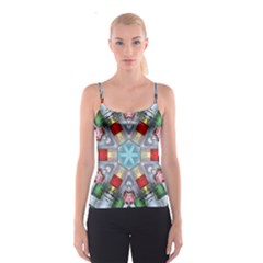 Geometric Symmetrical Symmetry Data Futuristic Spaghetti Strap Top by Ravend