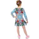 Geometric Symmetrical Symmetry Data Futuristic Kids  Long Sleeve Velvet Dress View2