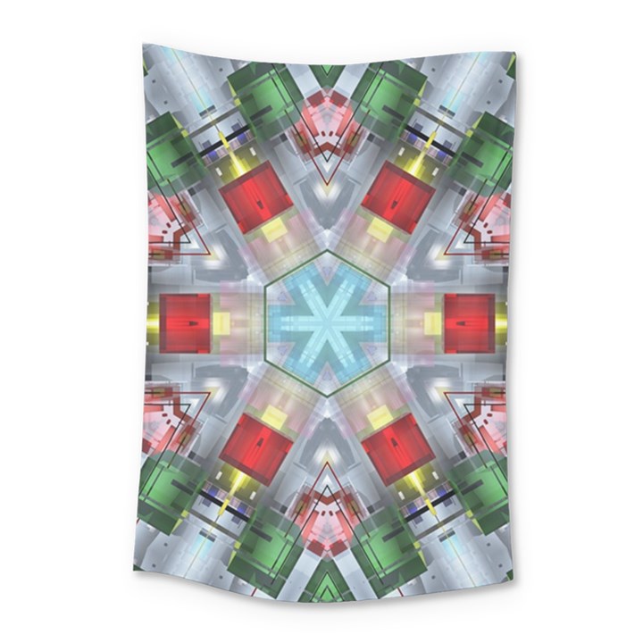 Geometric Symmetrical Symmetry Data Futuristic Small Tapestry