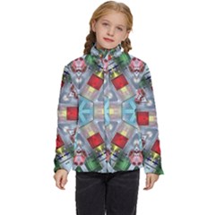 Geometric Symmetrical Symmetry Data Futuristic Kids  Puffer Bubble Jacket Coat by Ravend