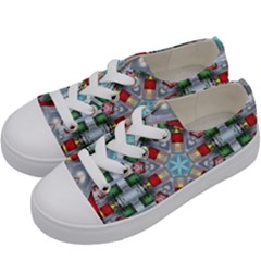 Geometric Symmetrical Symmetry Data Futuristic Kids  Low Top Canvas Sneakers by Ravend