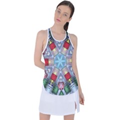 Geometric Symmetrical Symmetry Data Futuristic Racer Back Mesh Tank Top by Ravend