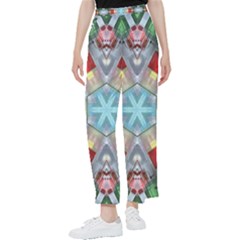 Geometric Symmetrical Symmetry Data Futuristic Women s Pants  by Ravend