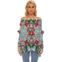 Geometric Symmetrical Symmetry Data Futuristic Off Shoulder Chiffon Pocket Shirt View1