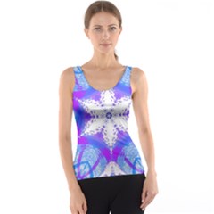 Snowflake Kaleidoscope Template Background Tank Top by Ravend