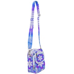 Snowflake Kaleidoscope Template Background Shoulder Strap Belt Bag by Ravend