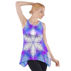 Snowflake Kaleidoscope Template Background Side Drop Tank Tunic by Ravend