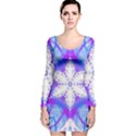 Snowflake Kaleidoscope Template Background Long Sleeve Velvet Bodycon Dress View1