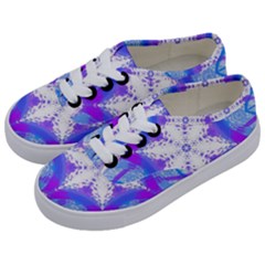 Snowflake Kaleidoscope Template Background Kids  Classic Low Top Sneakers by Ravend