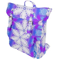 Snowflake Kaleidoscope Template Background Buckle Up Backpack by Ravend