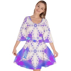 Snowflake Kaleidoscope Template Background Velour Kimono Dress by Ravend