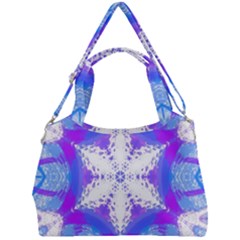 Snowflake Kaleidoscope Template Background Double Compartment Shoulder Bag by Ravend