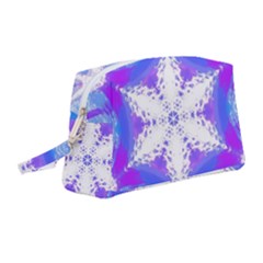 Snowflake Kaleidoscope Template Background Wristlet Pouch Bag (medium) by Ravend